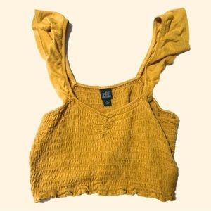 Wild fable yellow boho style crop top